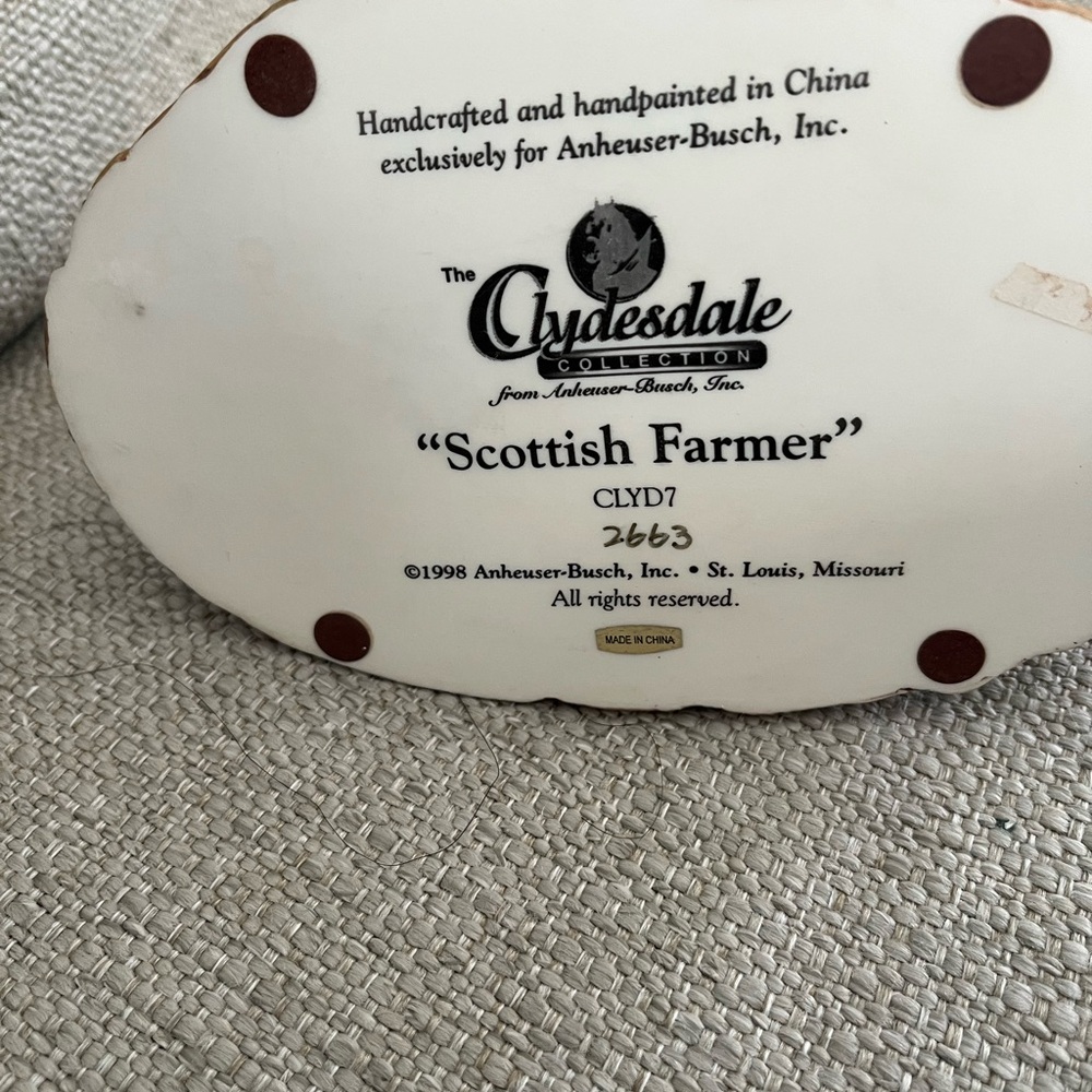 Clydesdale Collection "Scottish Farmer" Decorative Figurine - White